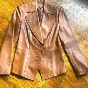 Cute Carmel leather blazer